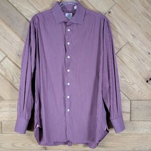 PINK Shirtmaker London Mens Athletic Fit Dress Shirt 17/43 Regular Sleeve
